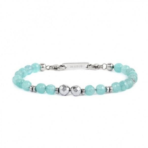 Marlù BRACCIALE SFERE ACQUA MARINA ACCIAIO