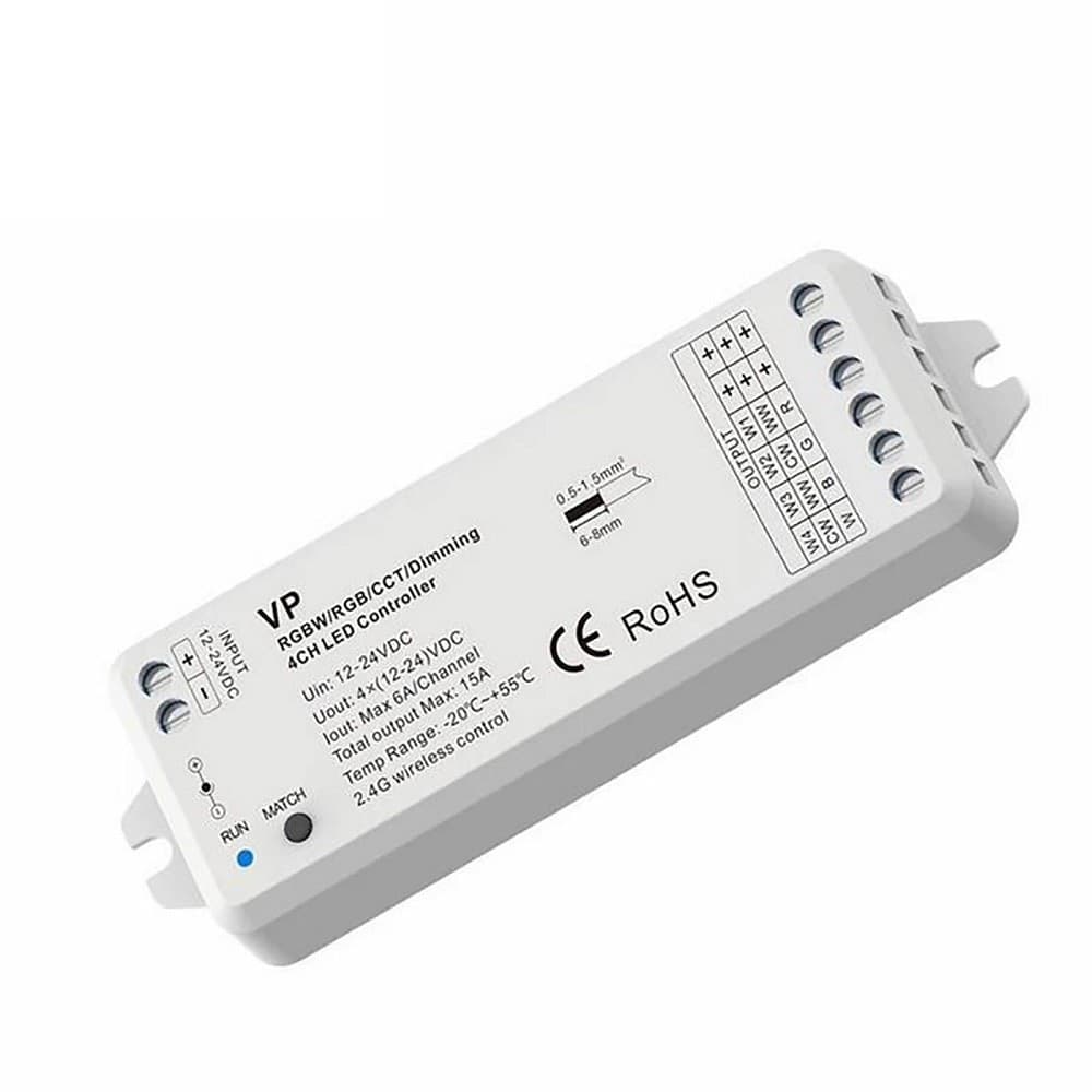 CENTRALINA VP CONTROLLER RF 15A 4CH DIMMER 288W STRISCE LUCI LED TELECOMANDO RGBW in Nastri LED Trade Shop italia - Napoli, commercioVirtuoso.it