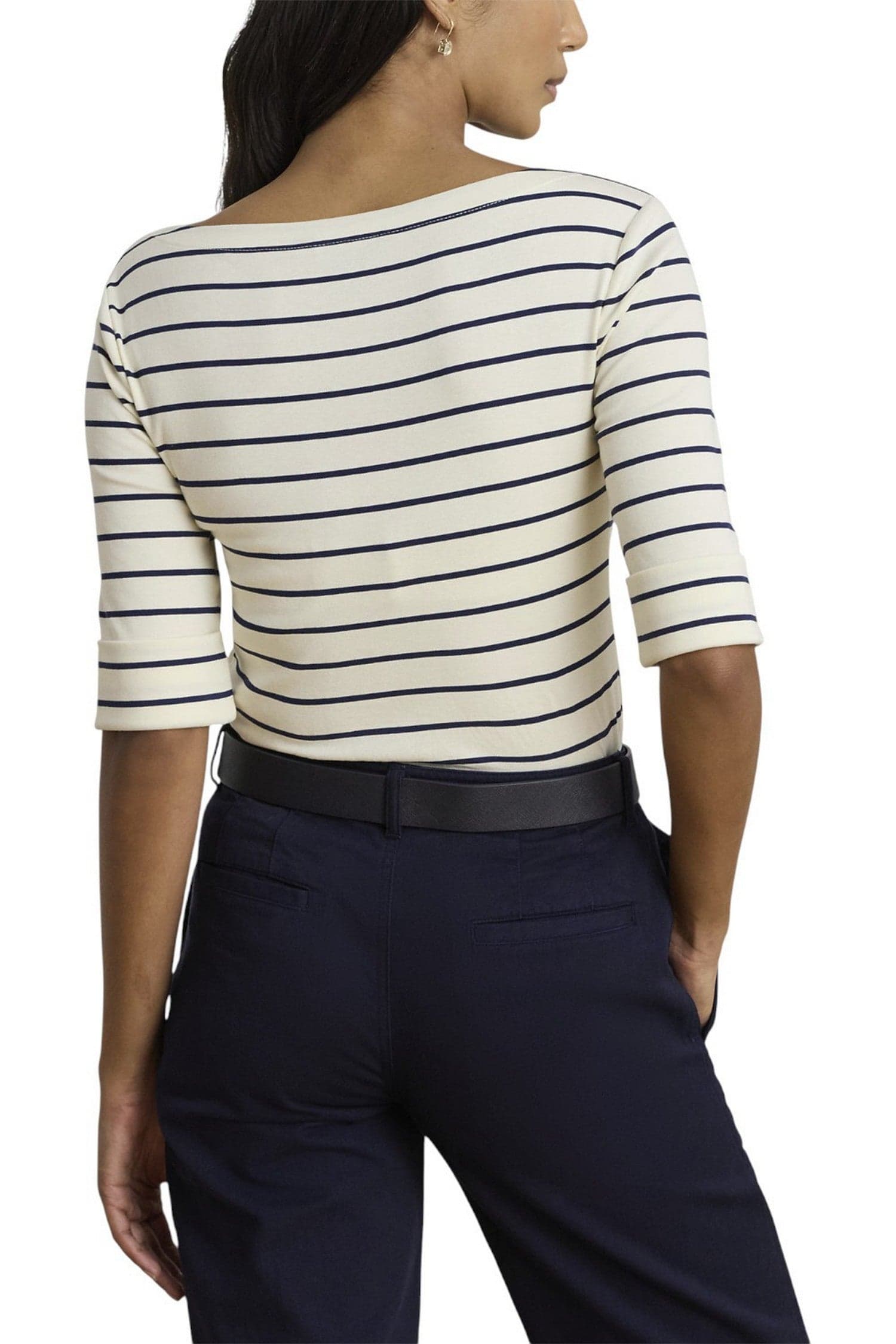 Ralph Lauren T-shirt e Polo Avorio/blu da donna in T-shirt Drestige - Casamassima, commercioVirtuoso.it