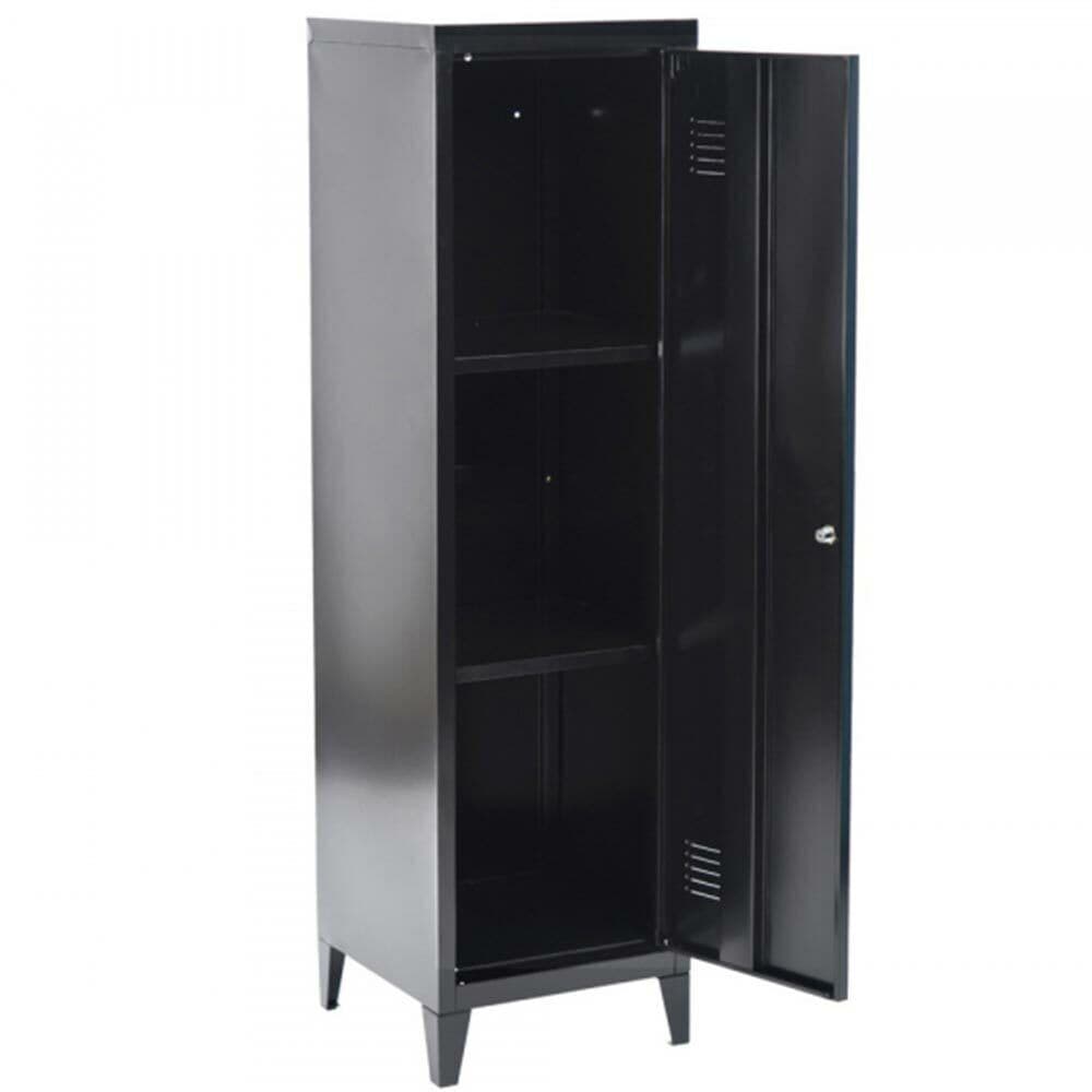 Armadietto Spogliatoio in Metallo con Chiave 1 Anta 3 Scomparti 138x38,5x38,5 Nero in Armadi Danyx - Casoria, commercioVirtuoso.it