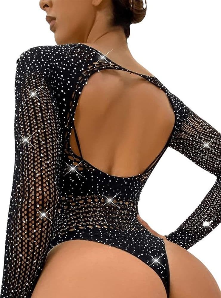 BODY CON STRASS IN RETE TRASPARENTE SEXY DONNA INTIMO IN PIZZO LINGERIE BABYDOLL in Babydoll Camicie da notte e Négligé Trade Shop italia - Napoli, commercioVirtuoso.it