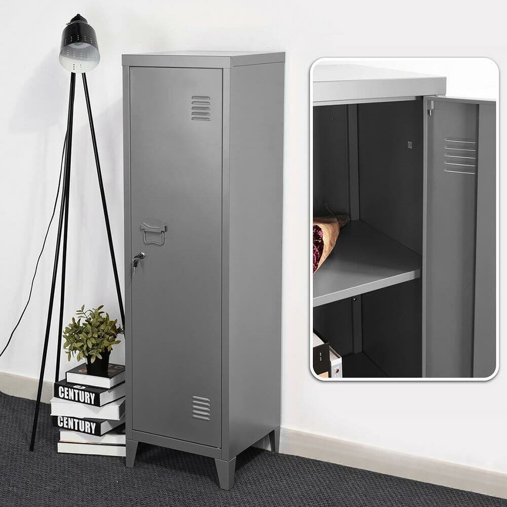 Armadietto Spogliatoio in Metallo con Chiave 1 Anta 3 Scomparti 138x38,5x38,5 Grigio in Armadi Danyx - Casoria, commercioVirtuoso.it