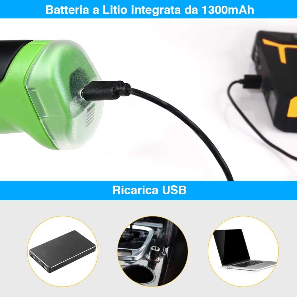 Cesoie Elettriche Ricaricabili USB Tagliaerba Tagliasiepi Doppia Lama Verde Nero in Tagliasiepi Danyx - Casoria, commercioVirtuoso.it