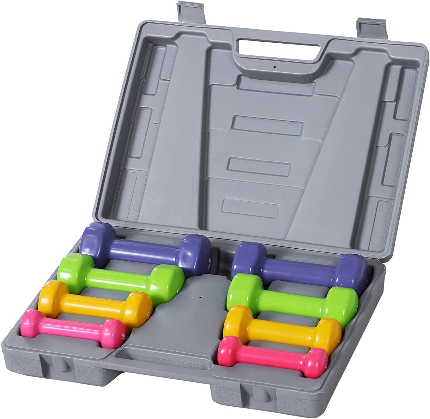 Set Manubri Palestra 8 Pesi Fitness con Valigetta 0.5kg 1kg 1.5kg 2Kg colorati in Manubri Danyx - Casoria, commercioVirtuoso.it