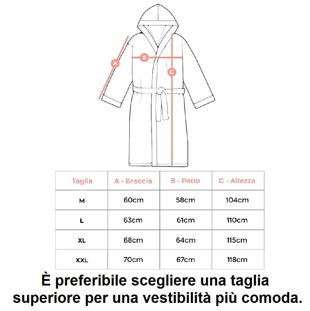 Accappatoio in Micro Spugna con Cappuccio Tasche Uomo Donna M L XL XXL in Accappatoi Danyx - Casoria, commercioVirtuoso.it