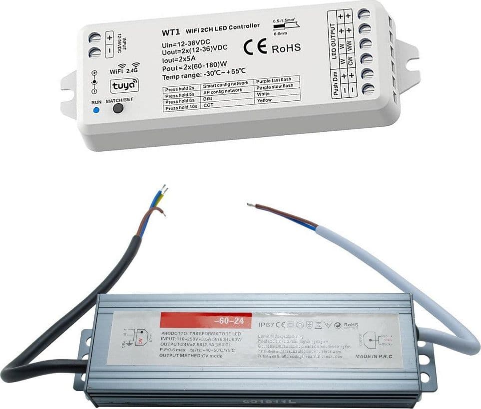 KIT SMART STRISCIA LED IP68 COB NEON FLEX DIMMERABILE 24V CENTRALINA VOCALE WIFI in Nastri LED Trade Shop italia - Napoli, commercioVirtuoso.it