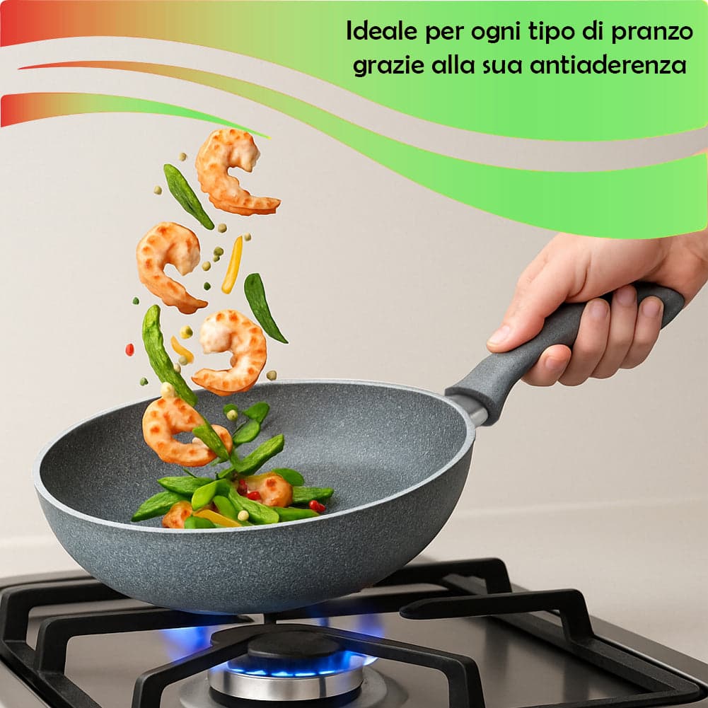 Set Padella 32cm e Bistecchiera 24x24cm Rivestimento Antiaderente Effetto Pietra in Padelle grill Esplodia - Napoli, commercioVirtuoso.it