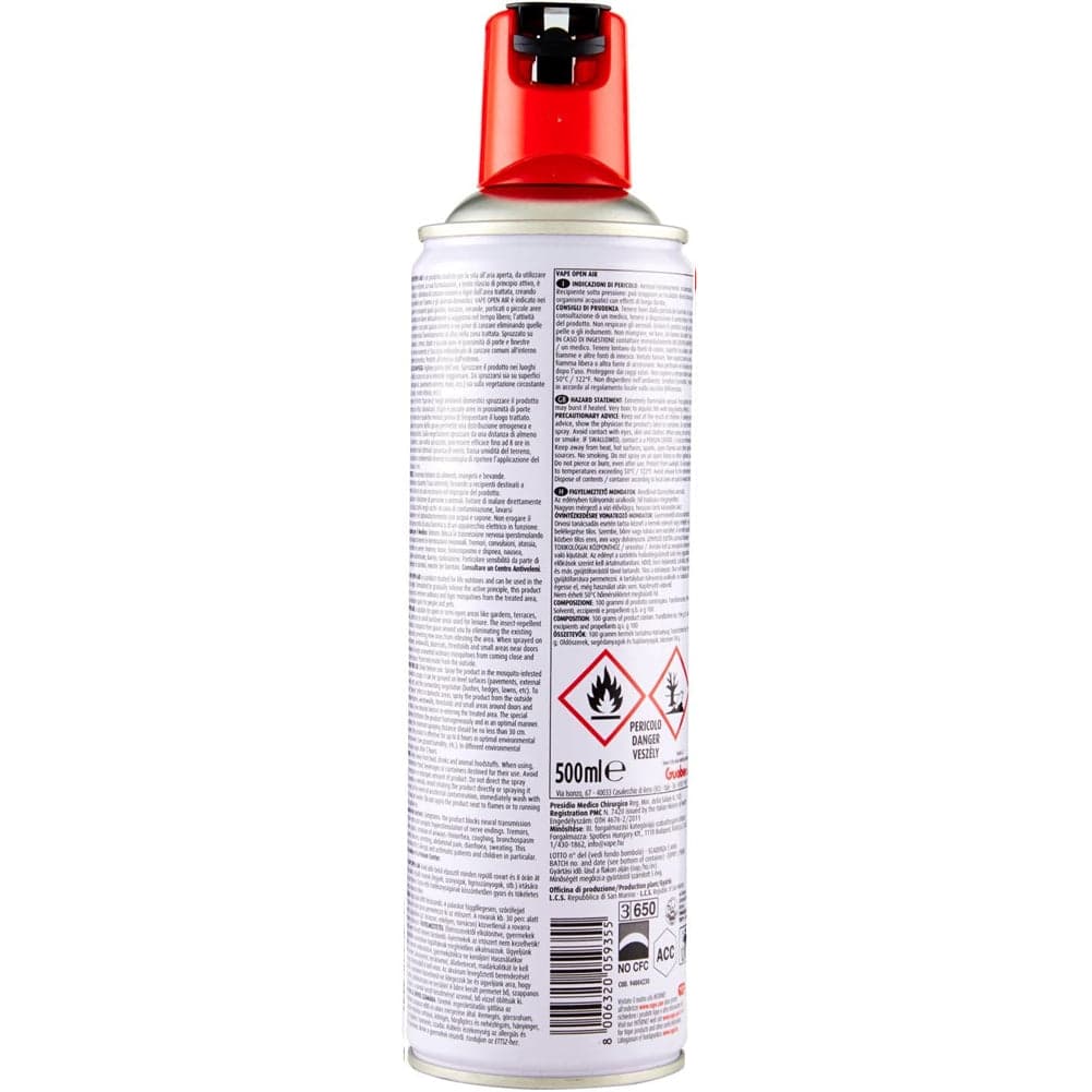 2xVape Open Air Acti Zanza Spray Zanzare Flebotomi e Mosche Interno Esterno 500ml in Zanzare Esplodia - Napoli, commercioVirtuoso.it