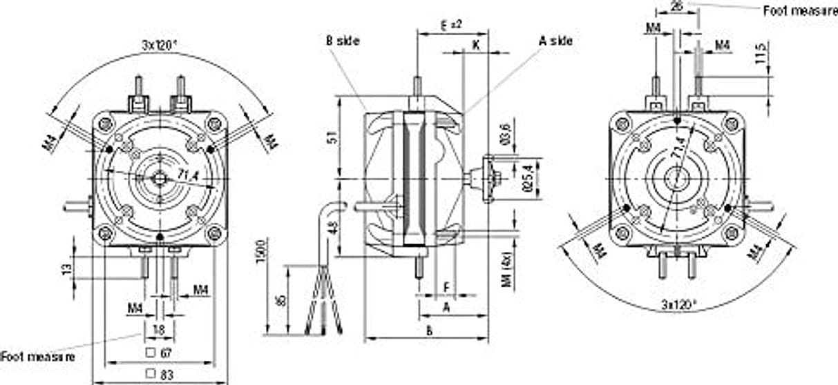EBM-PAPST M4Q045-CA03-75 - Motore per ventola, 230 V, 10 W, 1300/1550 giri/min, 50/60 Hz, 5 opzioni di montaggio, larghezza 67 mm, velocità 2 in prodotto EuroStore07 - Alatri, commercioVirtuoso.it