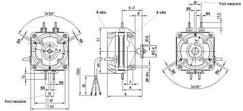 EBM-PAPST M4Q045-CA03-75 - Motore per ventola, 230 V, 10 W, 1300/1550 giri/min, 50/60 Hz, 5 opzioni di montaggio, larghezza 67 mm, velocità 2 in prodotto EuroStore07 - Alatri, commercioVirtuoso.it
