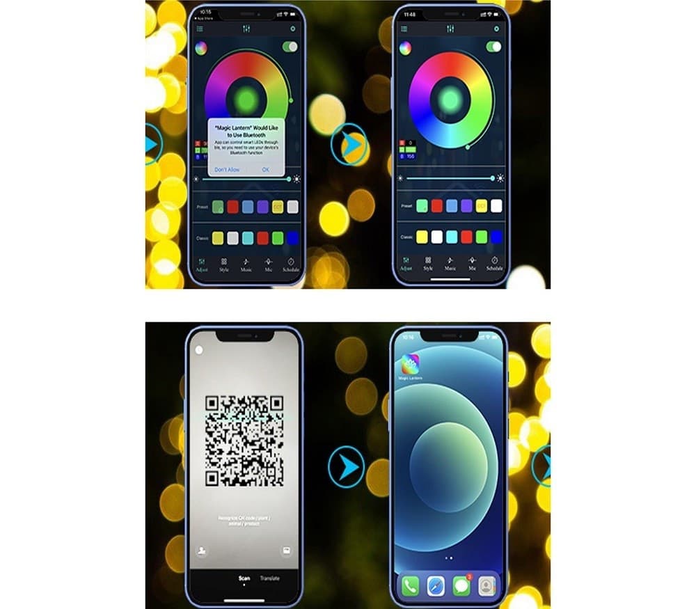 CATENA LUMINOSA SOLARE CREPUSCOLARE LED RGB RGBW SMART BLUETOOTH IP65 LUCE 13 MT in Catene luminose Trade Shop italia - Napoli, commercioVirtuoso.it