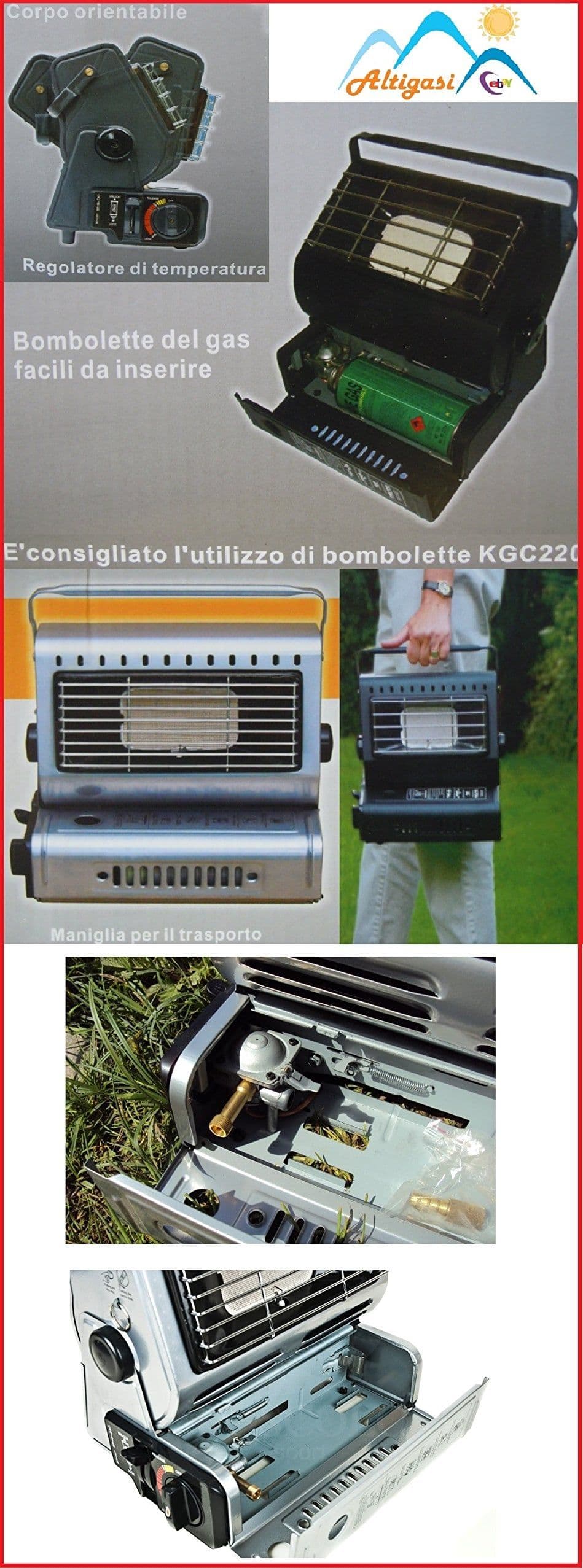Stufa STUFETTA A Gas Portatile Doppia CONNESSIONE GPL - 6 Cartuccia Omaggio FRA in prodotto EuroStore07 - Alatri, commercioVirtuoso.it
