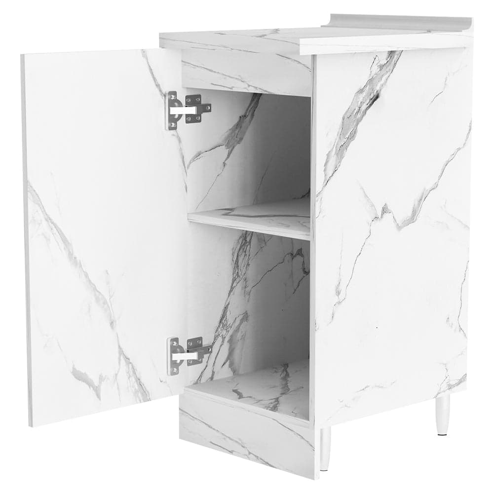 Mobile Base Cucina Componibile Minimal Bianco Effetto Marmo 1 Anta e 2 Scomparti in Moduli componibili Esplodia - Napoli, commercioVirtuoso.it