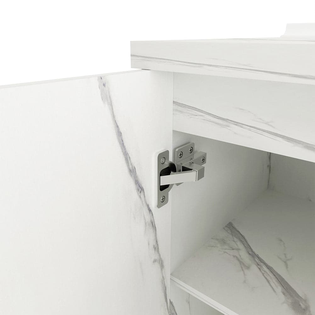Mobile Base Cucina Componibile in Legno Bianco Effetto Marmo 2 Ante 2 Scomparti in Moduli componibili Esplodia - Napoli, commercioVirtuoso.it