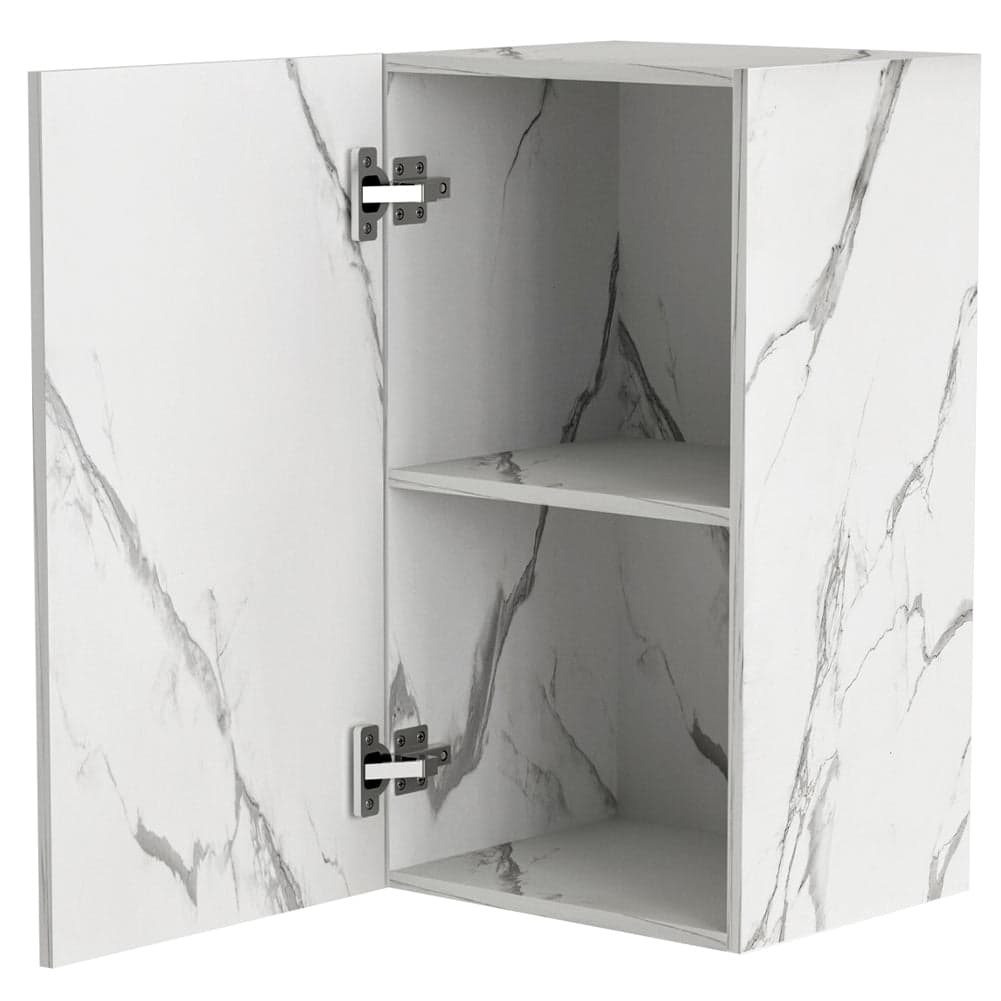 Pensile da Cucina Armadio Sospeso da Parete Design Minimal Bianco Effetto Marmo in Mobili a muro Esplodia - Napoli, commercioVirtuoso.it