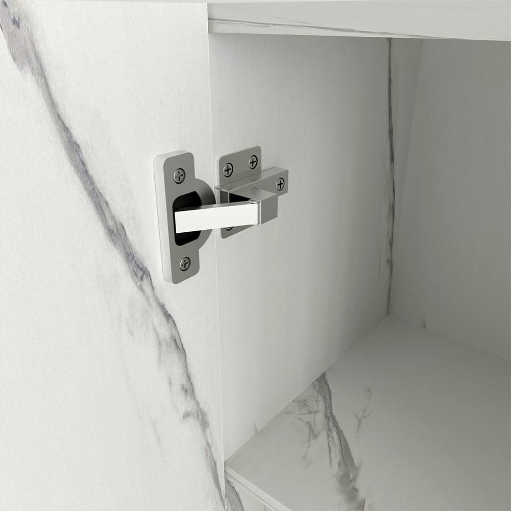 Pensile da Cucina Armadio Sospeso da Parete Design Minimal Bianco Effetto Marmo in Mobili a muro Esplodia - Napoli, commercioVirtuoso.it