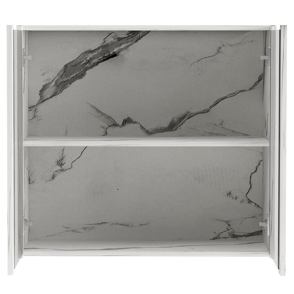 Pensile da Cucina Armadio Sospeso con Vetro da Parete Bianco Effetto Marmo in Mobili a muro Esplodia - Napoli, commercioVirtuoso.it