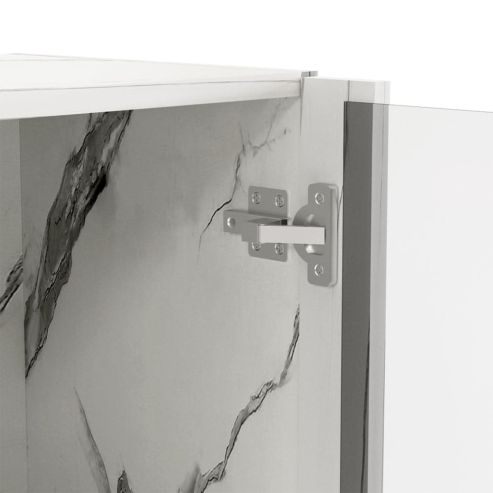 Pensile da Cucina Armadio Sospeso con Vetro da Parete Bianco Effetto Marmo in Mobili a muro Esplodia - Napoli, commercioVirtuoso.it