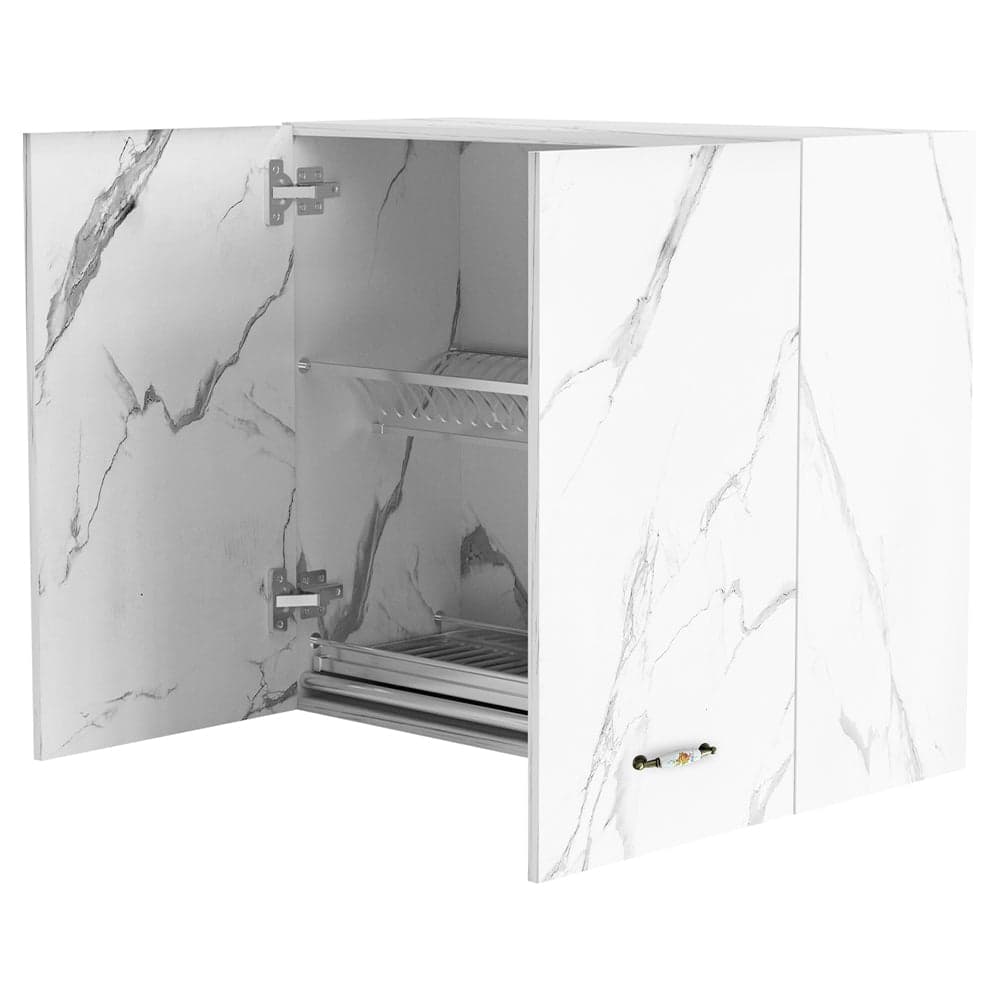 Pensile da Cucina Scolapiatti Sistema Raccogli Gocce Mobile Bianco Effetto Marmo in Mobili a muro Esplodia - Napoli, commercioVirtuoso.it