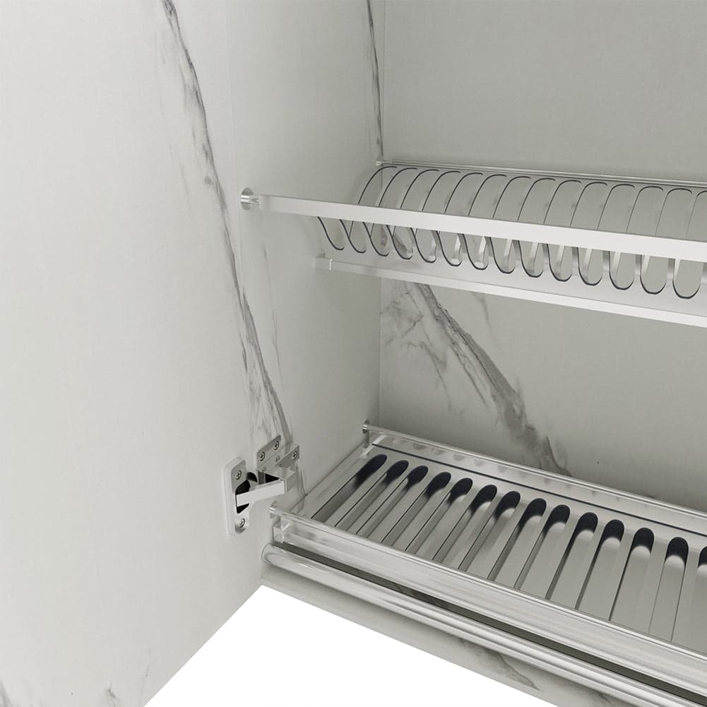 Pensile da Cucina Scolapiatti Sistema Raccogli Gocce Mobile Bianco Effetto Marmo in Mobili a muro Esplodia - Napoli, commercioVirtuoso.it