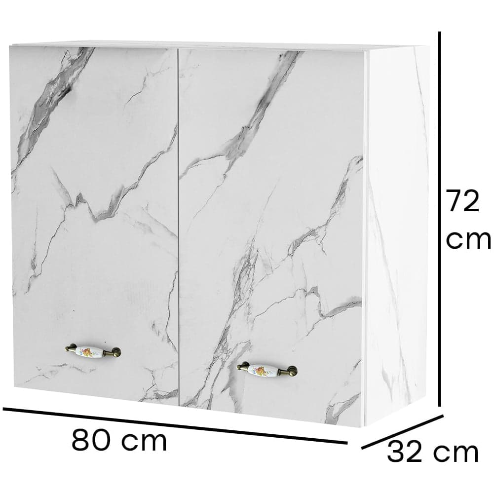 Pensile da Cucina Scolapiatti Sistema Raccogli Gocce Mobile Bianco Effetto Marmo in Mobili a muro Esplodia - Napoli, commercioVirtuoso.it