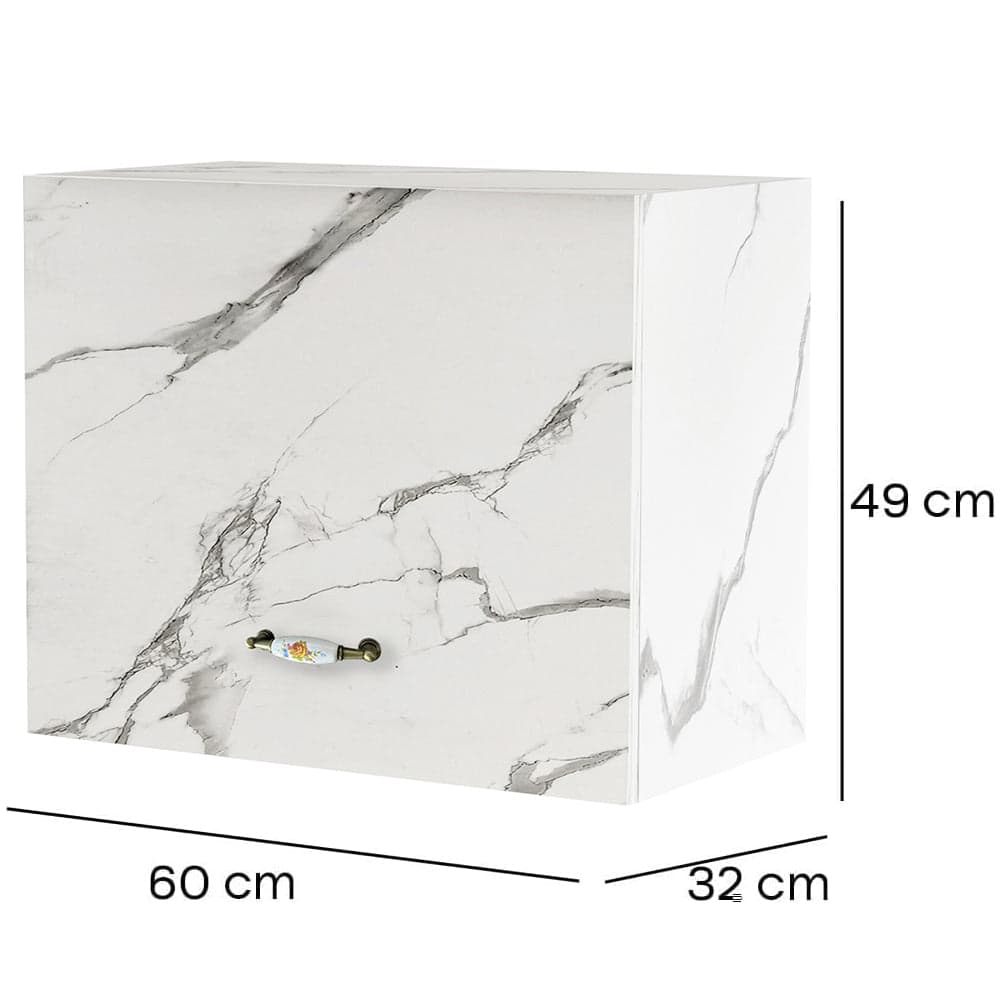 Pensile da Cucina Sopracappa Ribaltabile Sospeso da Parete Bianco Effetto Marmo in Mobili a muro Esplodia - Napoli, commercioVirtuoso.it