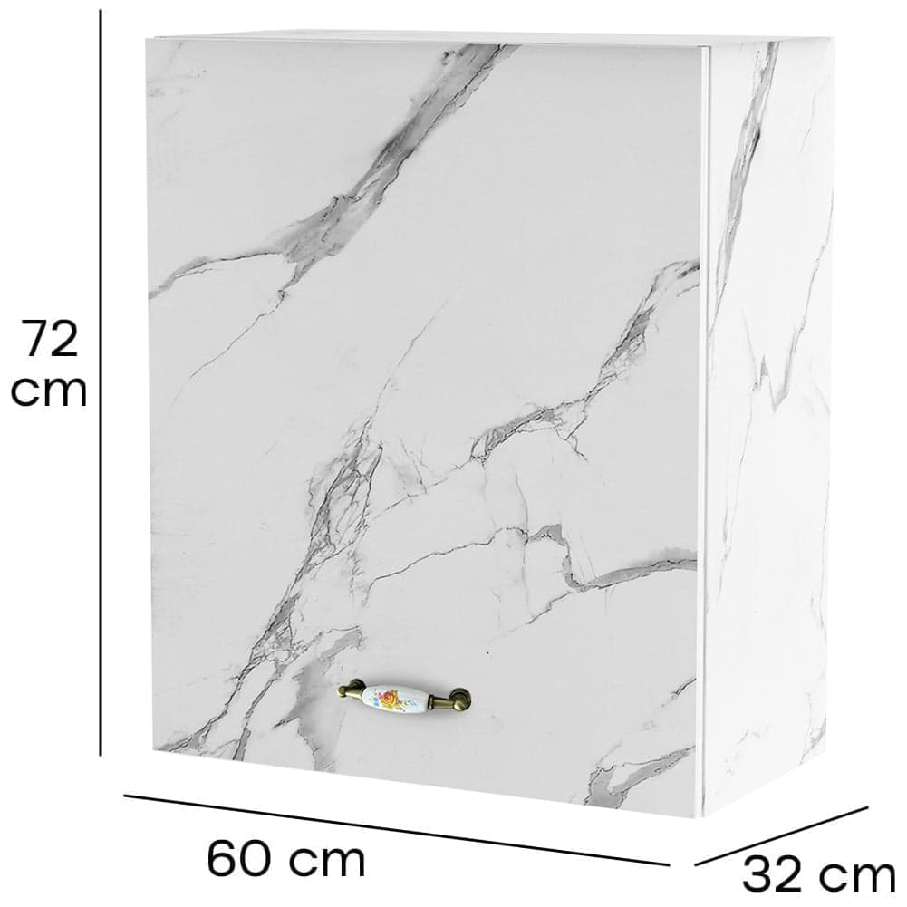 Pensile da Cucina Armadio Sospeso da Parete Anta Singola Bianco Effetto Marmo in Mobili a muro Esplodia - Napoli, commercioVirtuoso.it