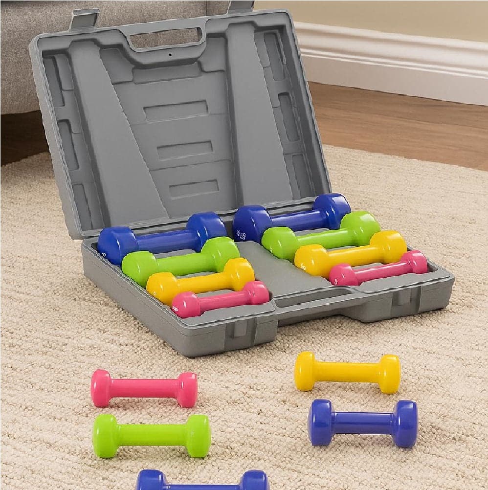 Set Manubri Palestra 8 Pesi Fitness con Valigetta 0.5kg 1kg 1.5kg 2Kg colorati in Manubri Danyx - Casoria, commercioVirtuoso.it