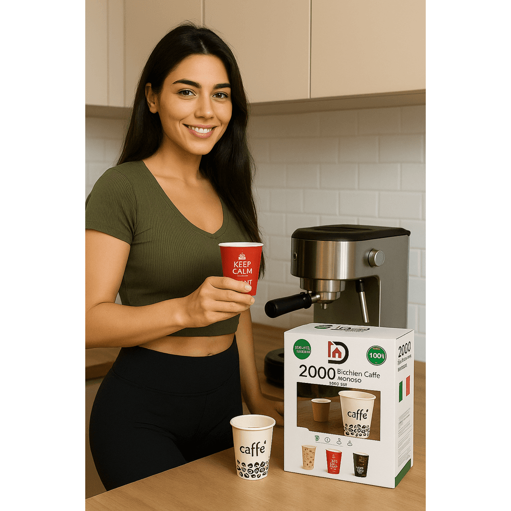 Bicchieri Caffe Carta 75ml Maxi Scorta 2000pz 100% Biodegradabili Made in Italy in Bicchieri Danyx - Casoria, commercioVirtuoso.it