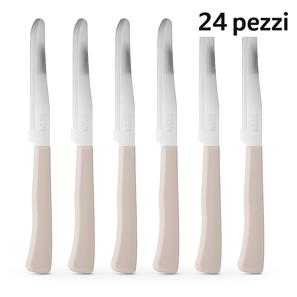 Coltelli da Tavola 24pz Manico in Polipropilene Doppia Affilatura 22cm Tortora in Coltelli da tavola Danyx - Casoria, commercioVirtuoso.it