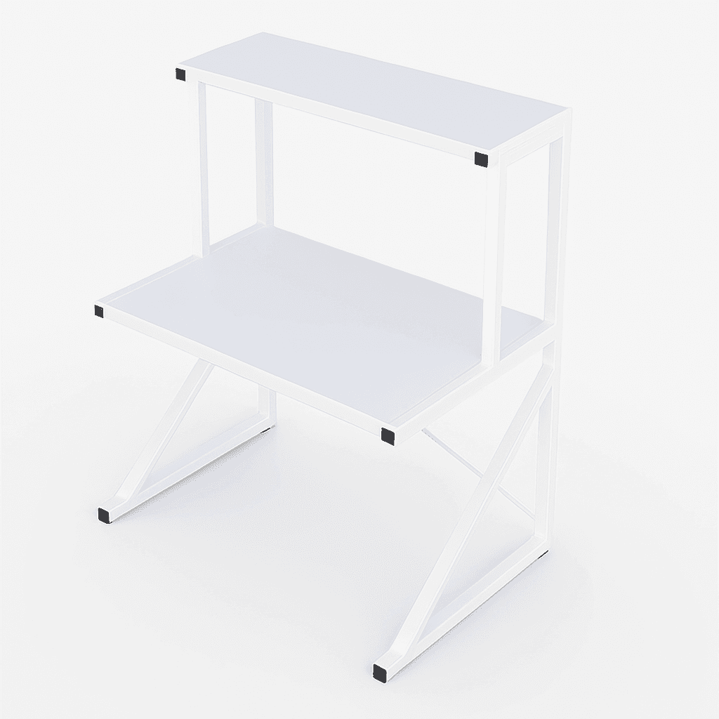 Scaffale Cucina Porta Microonde con 2 Ripiani Metallo e Legno 69x37x54cm Moderno Bianco in Unità di mensole Danyx - Casoria, commercioVirtuoso.it