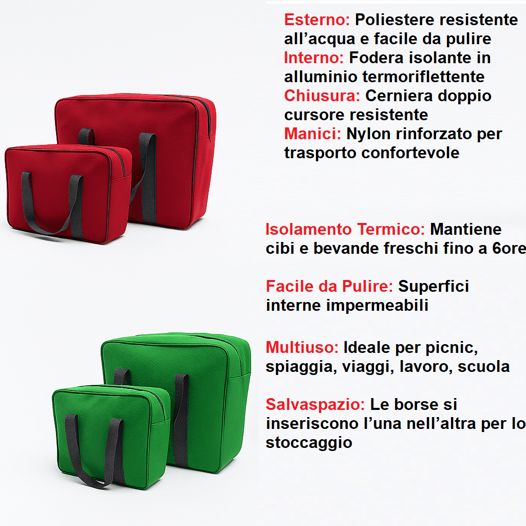 Kit 2 Borse Termiche 24LT 7LT Pratiche Salvaspazio Resistenti, Arancione in Borse frigo Danyx - Casoria, commercioVirtuoso.it