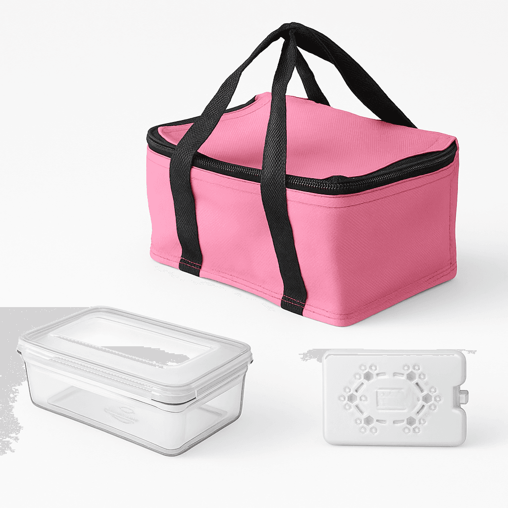 Kit Porta Pranzo Termico con Borsa Frigo Portatile con Accessori 15x22x17.5cm Salvaspazio