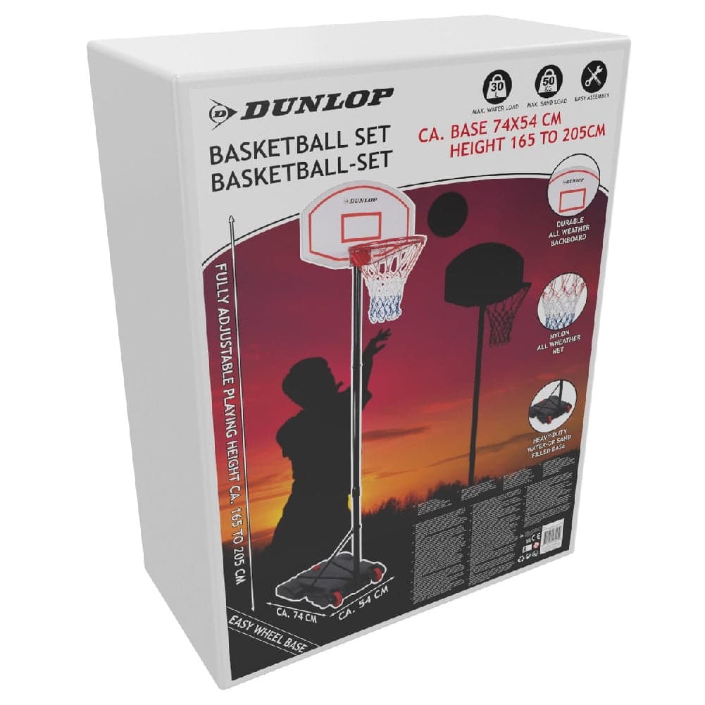 Canestro Basket Regolabile Dunlop con Base e Ruote per Esterni Sport Pallacanestro - 9
