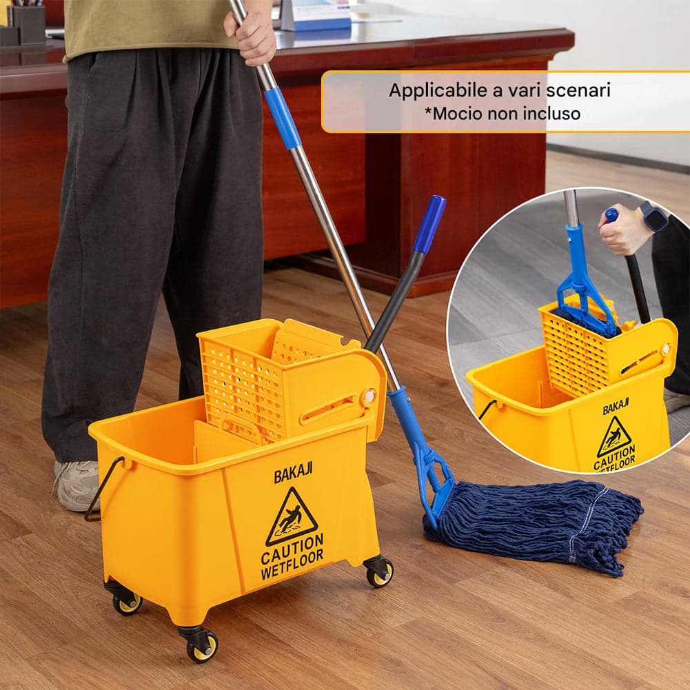 Carrello Pulizie Professionale Secchio Lavapavimenti 20 Lt per Mocio con Ruote in Carrelli per casalinghi Esplodia - Napoli, commercioVirtuoso.it