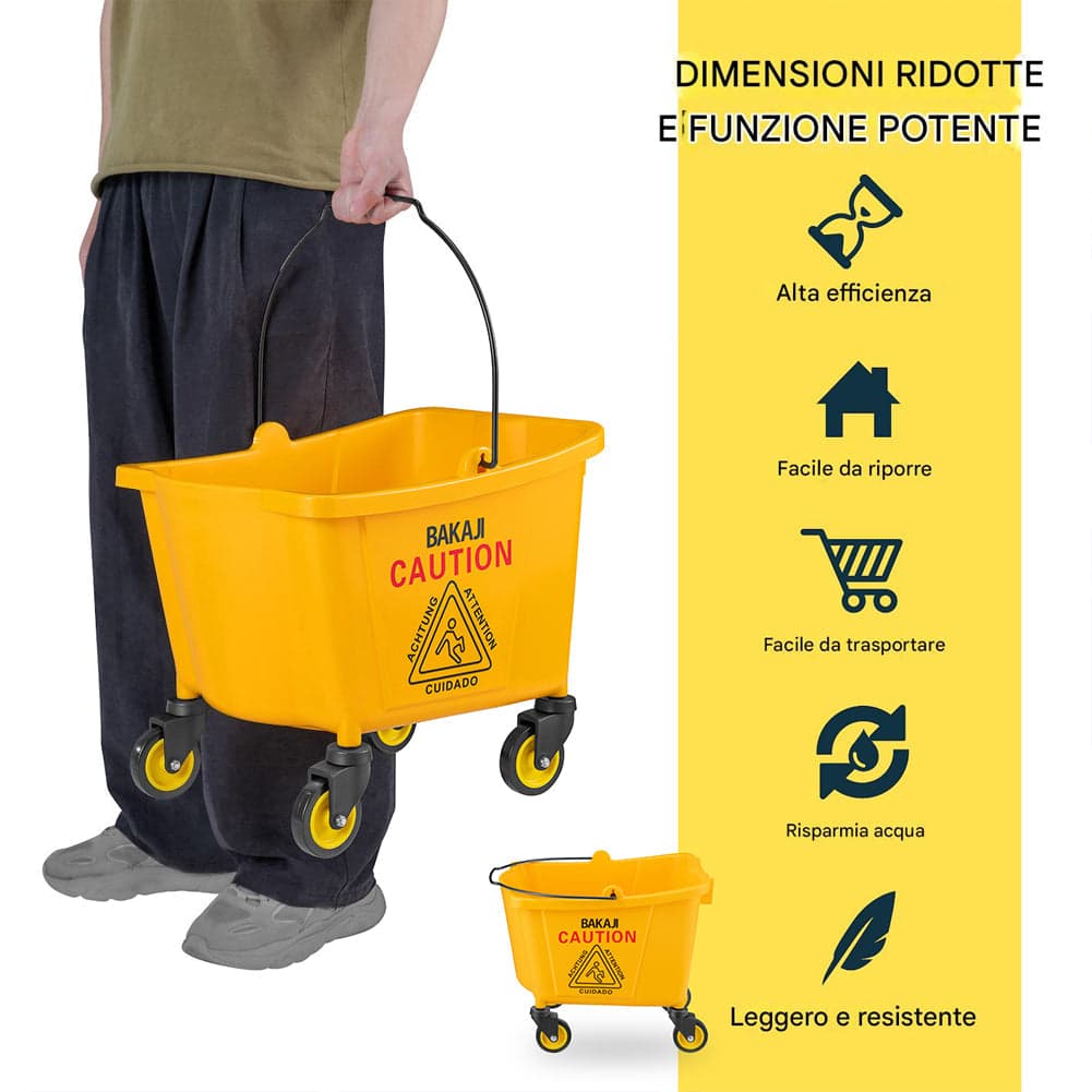 Carrello Pulizie Professionale Secchio Lavapavimenti 23 Lt per Mocio con Ruote in Carrelli per casalinghi Esplodia - Napoli, commercioVirtuoso.it