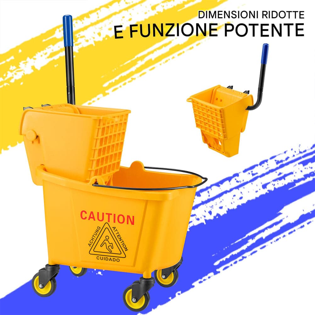 Carrello Pulizie Professionale Secchio Lavapavimenti 23 Lt per Mocio con Ruote in Carrelli per casalinghi Esplodia - Napoli, commercioVirtuoso.it