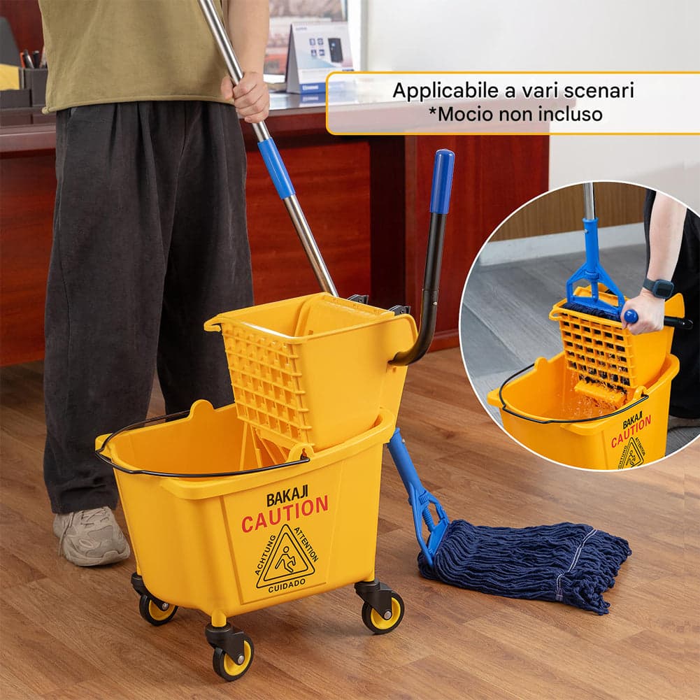Carrello Pulizie Professionale Secchio Lavapavimenti 23 Lt per Mocio con Ruote in Carrelli per casalinghi Esplodia - Napoli, commercioVirtuoso.it