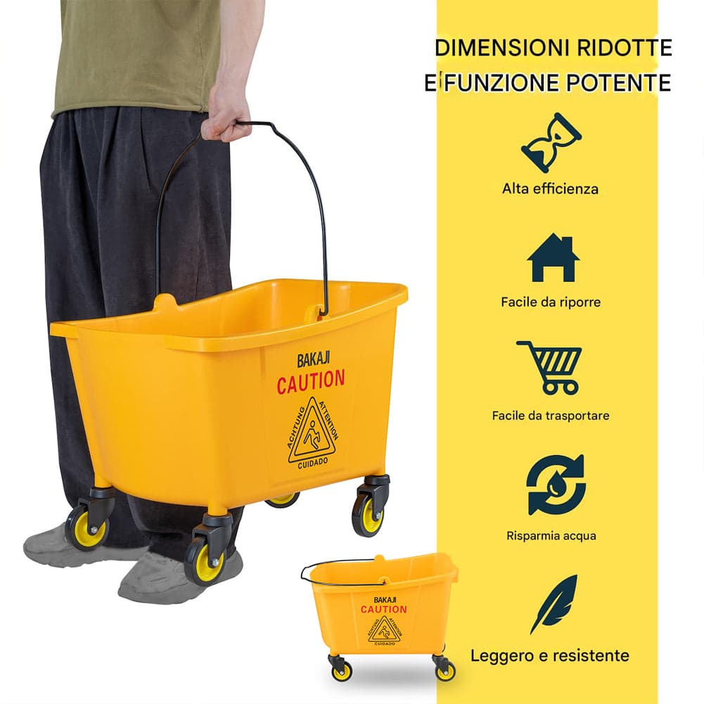 Carrello Pulizie Professionale Secchio Lavapavimenti 33 Lt per Mocio con Ruote in Carrelli per casalinghi Esplodia - Napoli, commercioVirtuoso.it