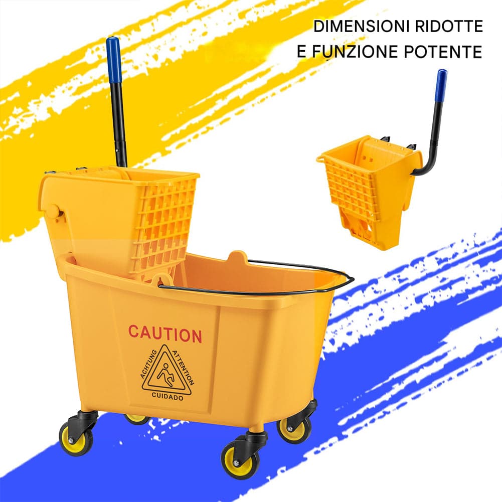 Carrello Pulizie Professionale Secchio Lavapavimenti 33 Lt per Mocio con Ruote in Carrelli per casalinghi Esplodia - Napoli, commercioVirtuoso.it