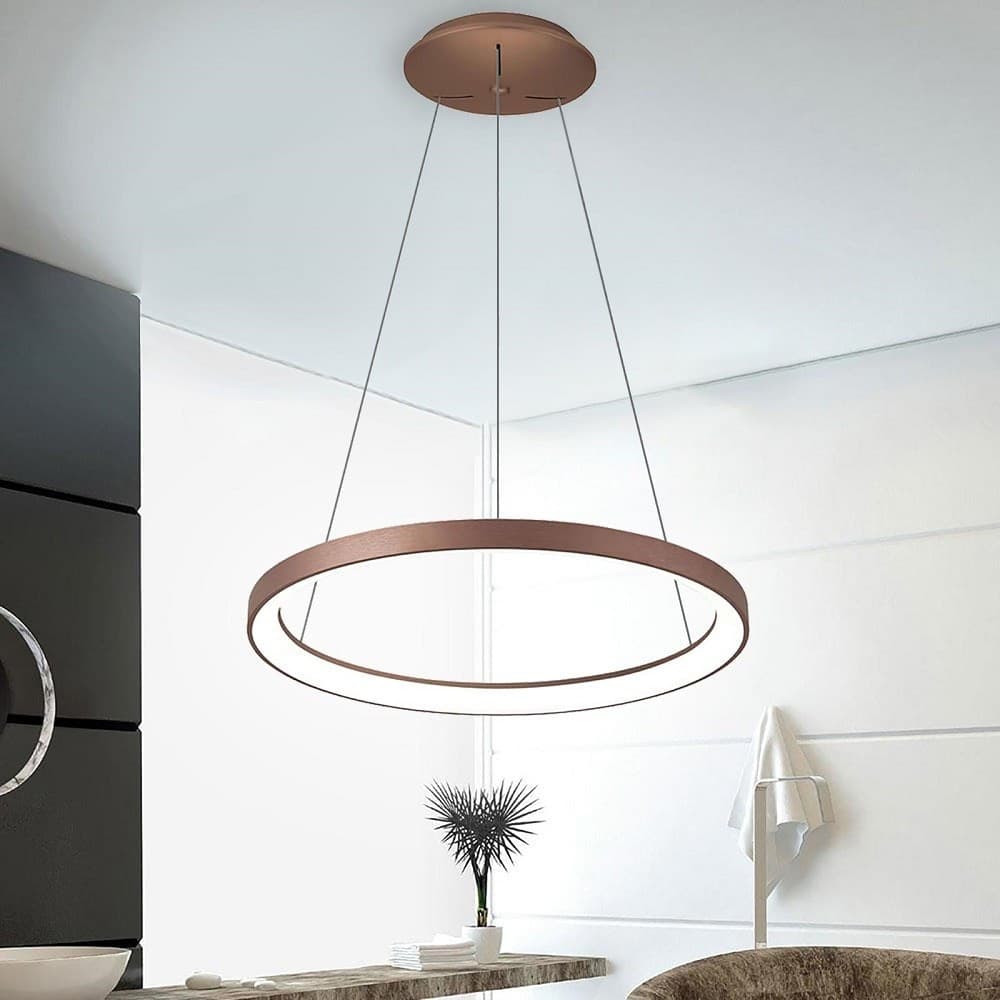 LAMPADARIO PENDENTE LED 42 W CCT LAMPADA SOSPENSIONE CIRCOLARE 58CM LUCI UFFICIO in Lampade a sospensione Trade Shop italia - Napoli, commercioVirtuoso.it