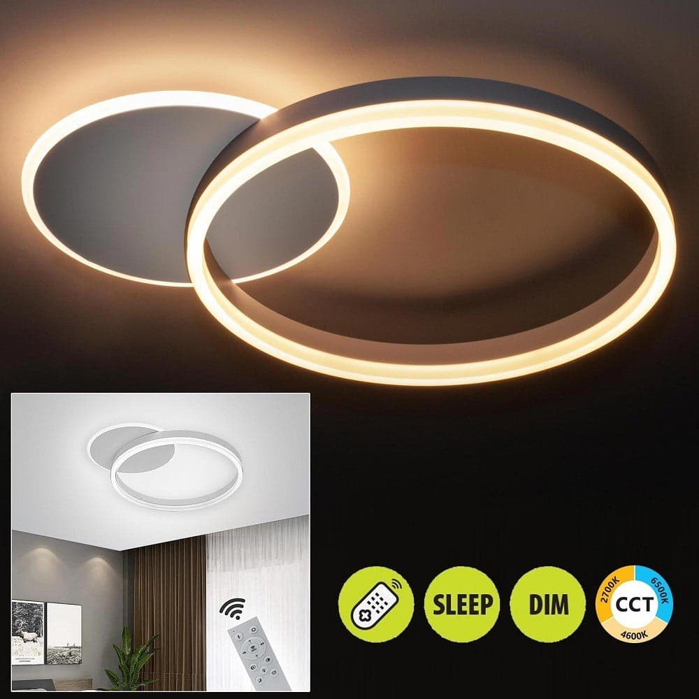 PLAFONIERA LED 51 W CCT DA 3000K A 6500K DIMMERABILE CERCHI LUCE SOFFITTO PARETE in Plafoniere Trade Shop italia - Napoli, commercioVirtuoso.it