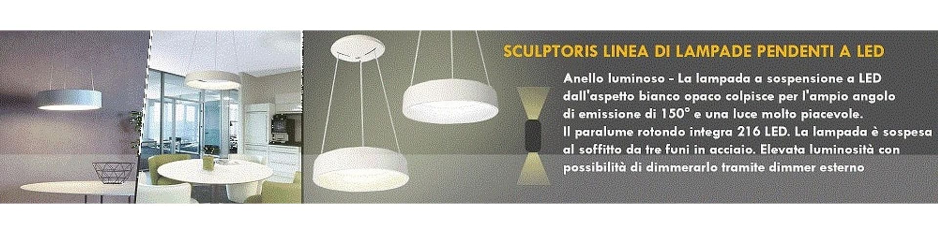 LAMPADA SOSPENSIONE LED 60W CCT PENDENTE CERCHIO LAMPADARIO MODERNO LUCE 230V 80CM in Lampade a sospensione Trade Shop italia - Napoli, commercioVirtuoso.it