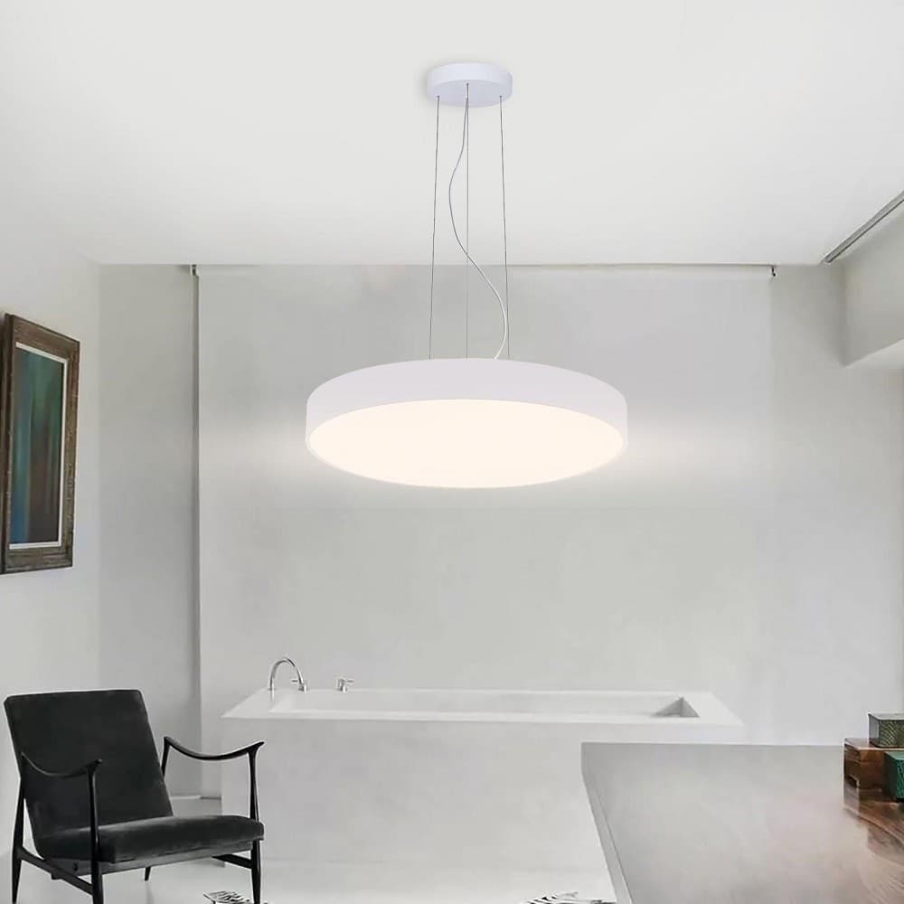 LAMPADARIO PENDENTE CERCHIO 60CM LED 65W LAMPADA UP DOWN MODERNA 2 TEMPERATURE LUCE in Lampade a sospensione Trade Shop italia - Napoli, commercioVirtuoso.it