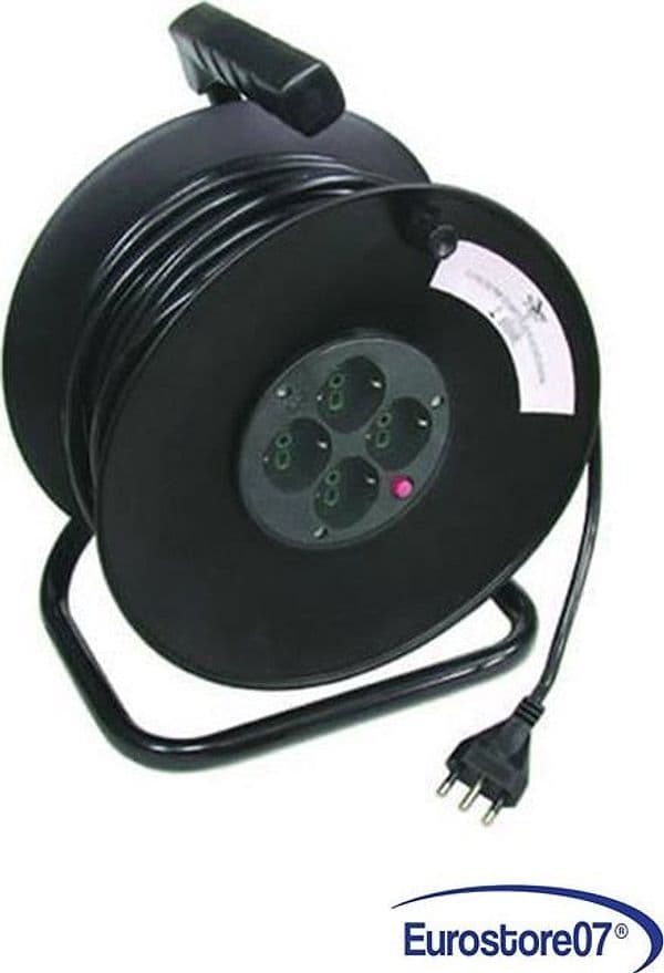 AVVOLGICAVO ELETTRICO 4 PRESE POLIVALENTI + CAVO da 3x mmq.1,5 mt.50 FER 117272