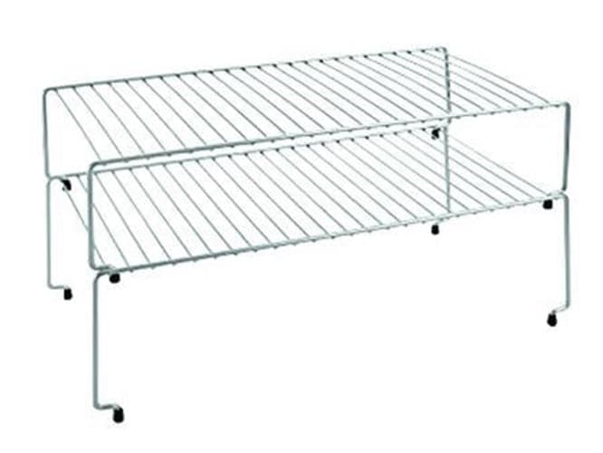 SET 2 MENSOLE SOVRAPPONIBILI SKY cm.47x23x26 - argento metallizzato satinato in prodotto EuroStore07 - Alatri, commercioVirtuoso.it