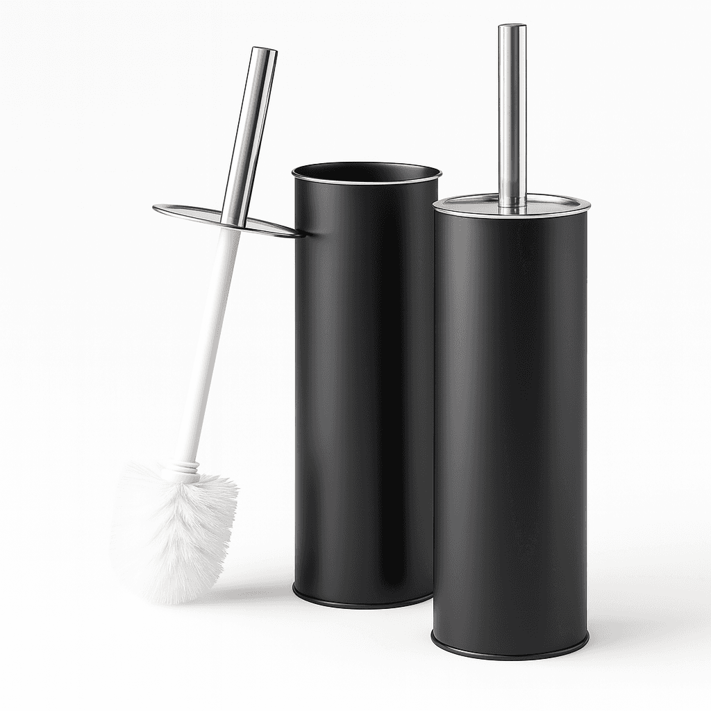 Porta Scopino WC Metallo e Acciaio H 37,5 cm con Spazzolone Setole Dure Nero in Scopini e porta scopini Danyx - Casoria, commercioVirtuoso.it
