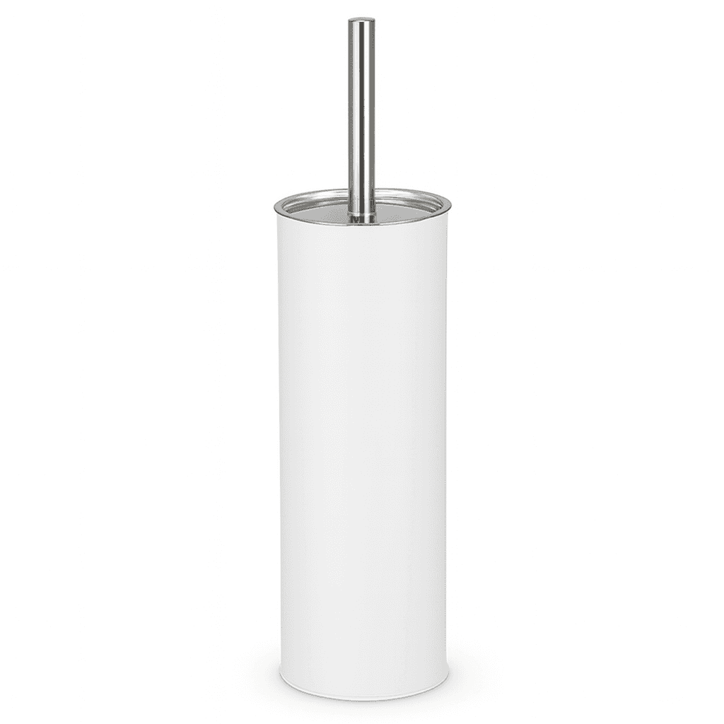 Porta Scopino WC Metallo e Acciaio H 37,5 cm con Spazzolone Setole Dure Bianco in Scopini e porta scopini Danyx - Casoria, commercioVirtuoso.it