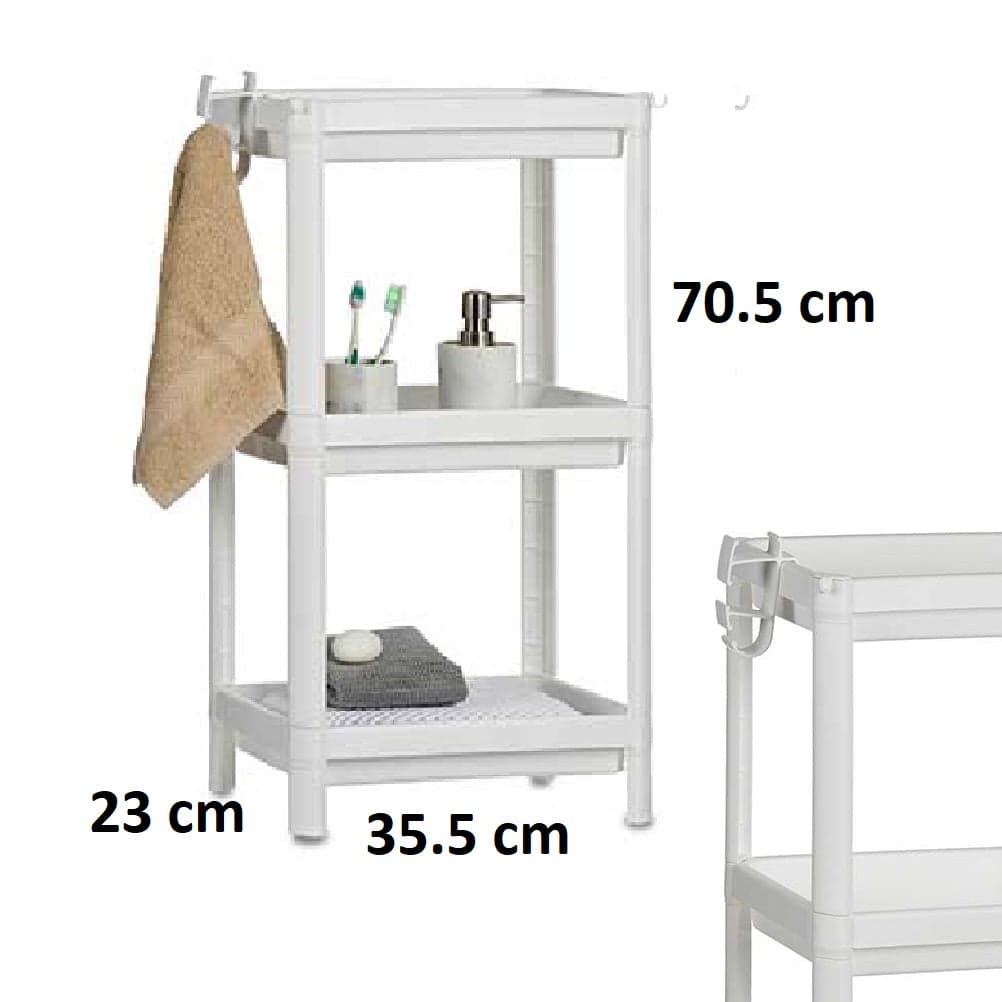 Scaffale Multiuso 3 piani Salvaspazio per Casa, Ufficio, Lavoro 35.5x23 H 70.5cm in Unità di mensole Danyx - Casoria, commercioVirtuoso.it
