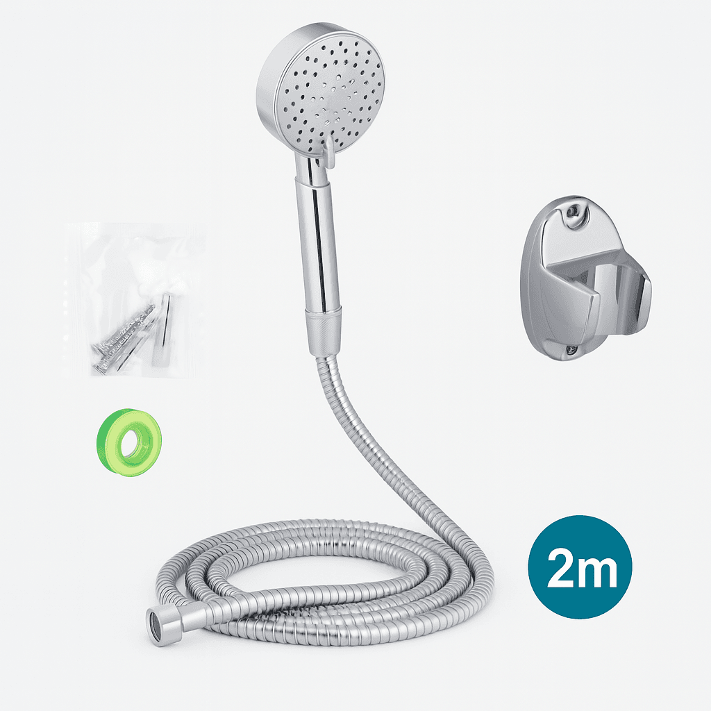 Doccetta con Supporto e Laccio 2 mt Ugelli in Silicone Anticalcare 3 Funzioni in Telefoni doccia Danyx - Casoria, commercioVirtuoso.it